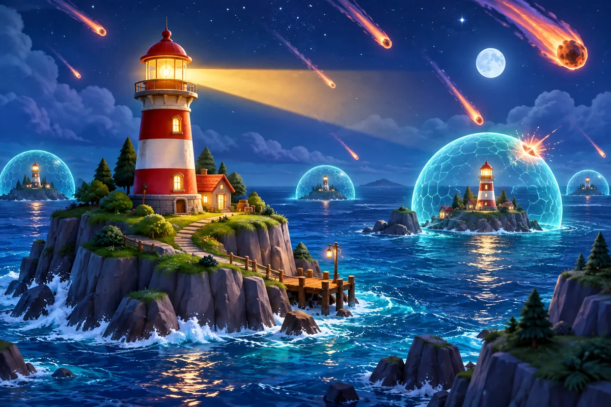 Last Beacon — defend the island lighthouses from a meteor storm